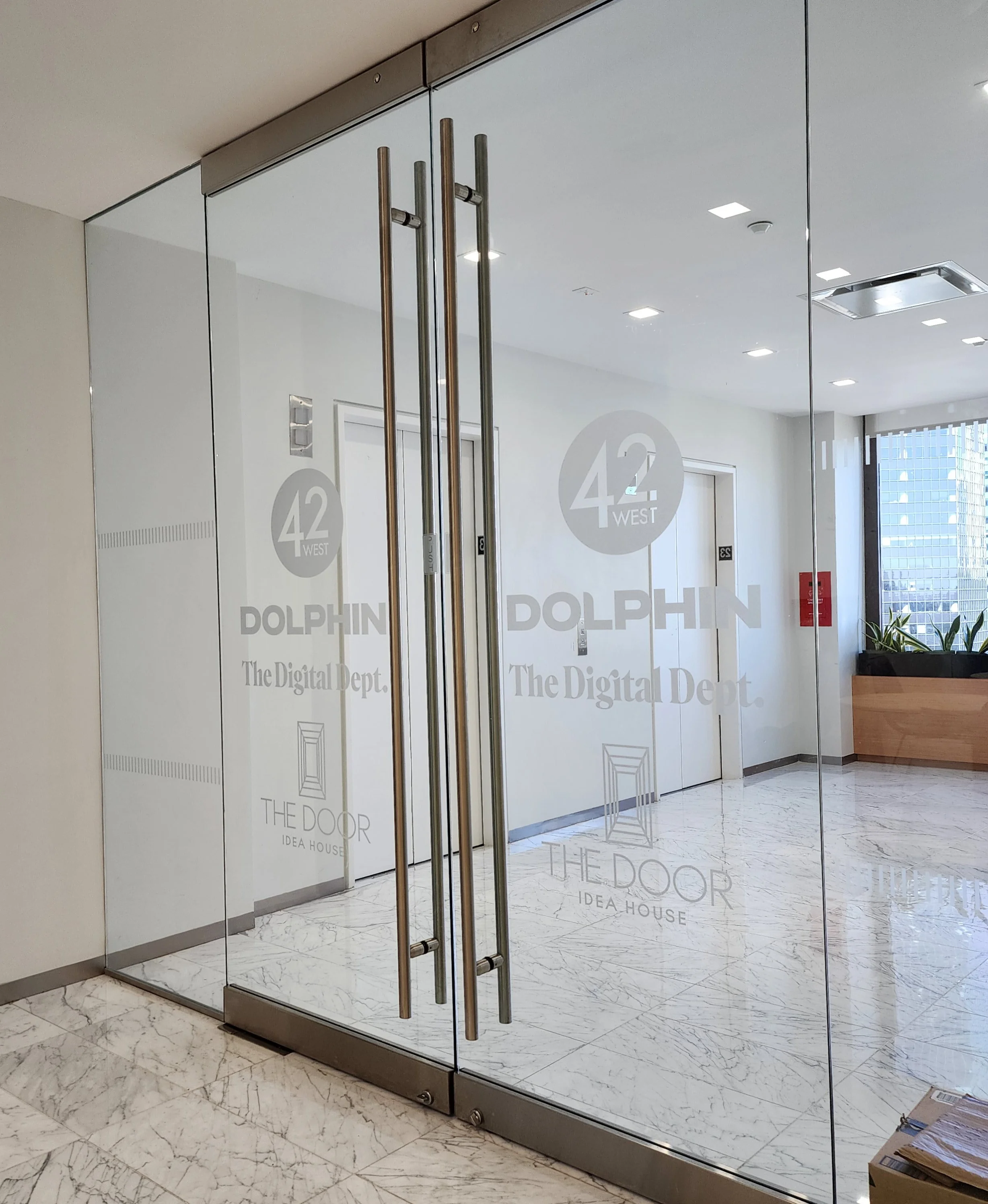 frosted sticker for office glass branding